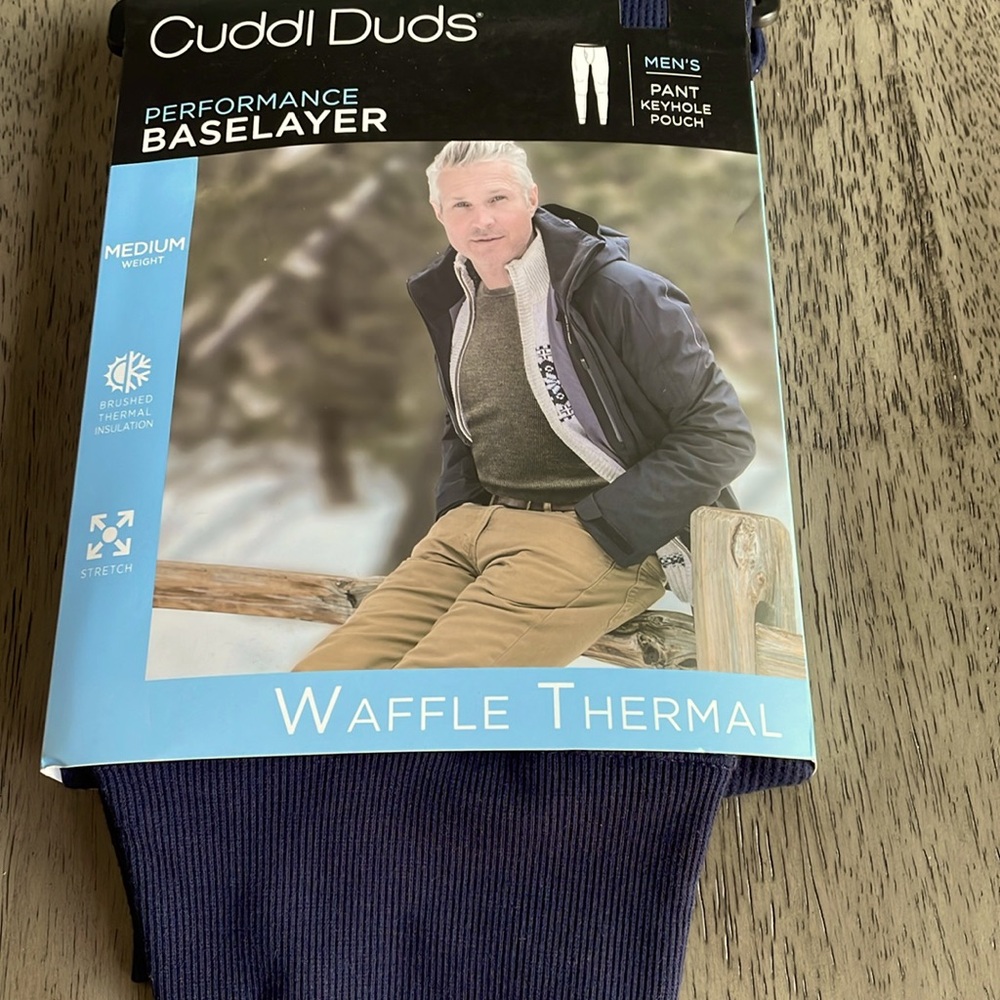 Men’s Cuddl Duds Performance Baselayer Pants - X Fleece - Dark Blue